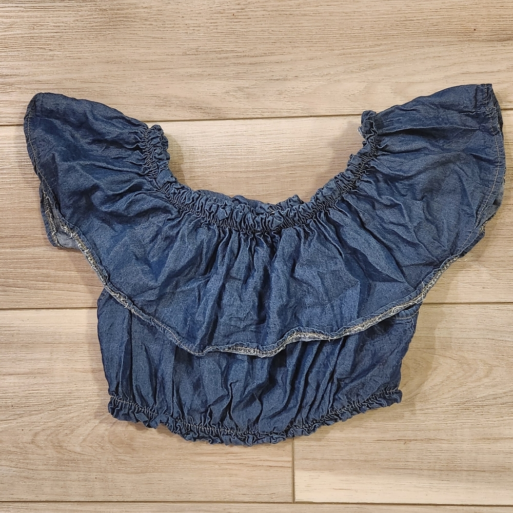 "Denim" off the shoulder top